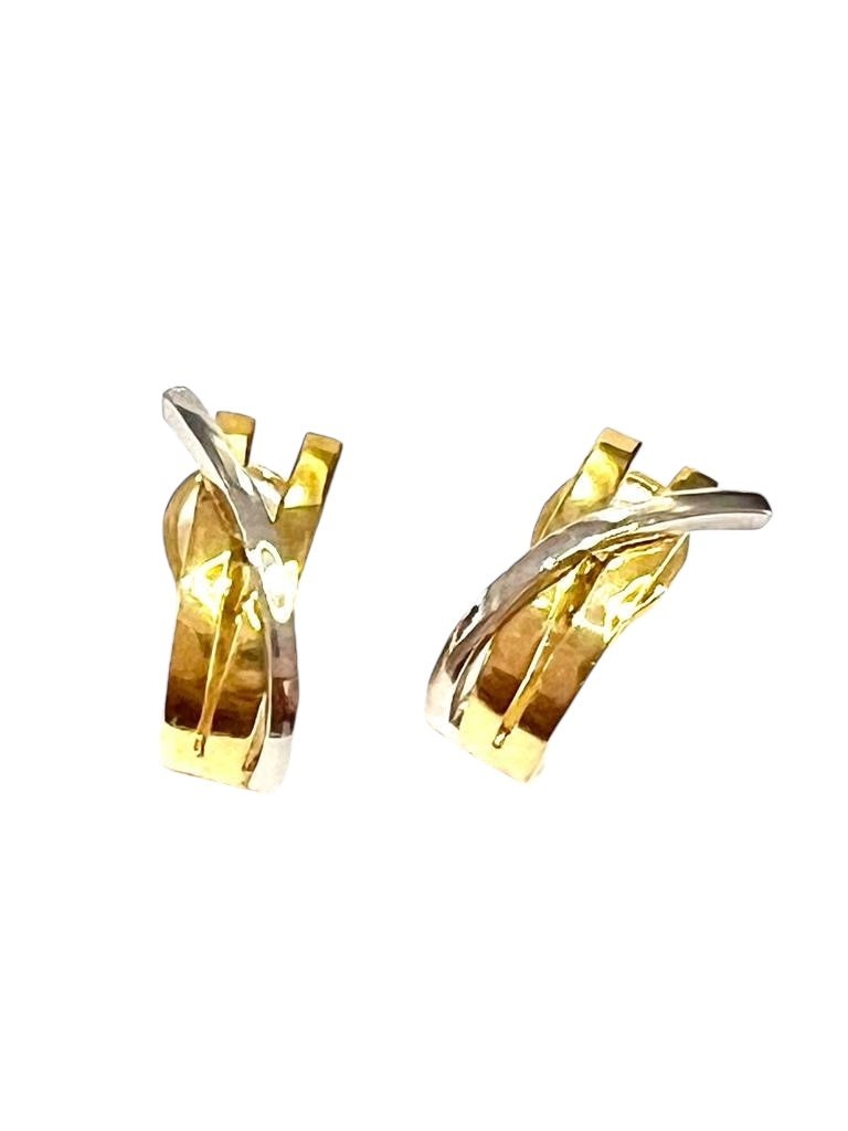 Brincos Cruzados em Ouro