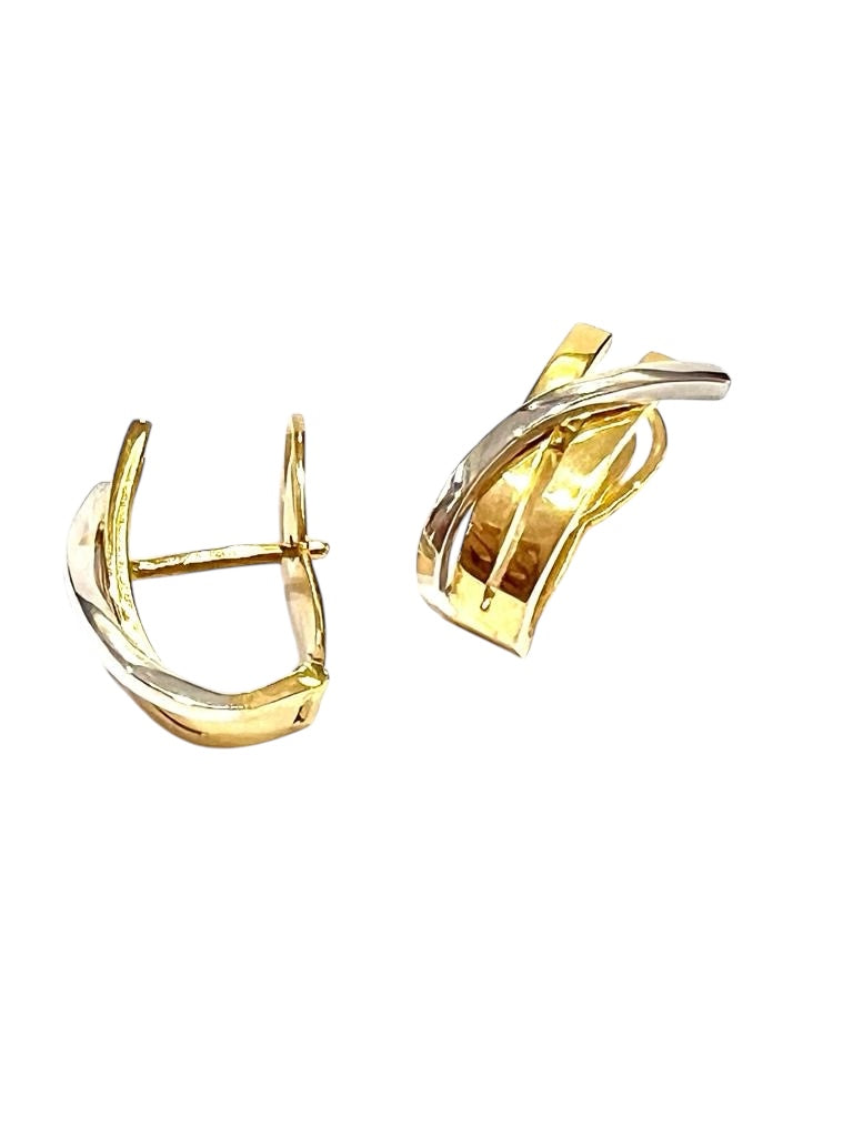 Brincos Cruzados em Ouro