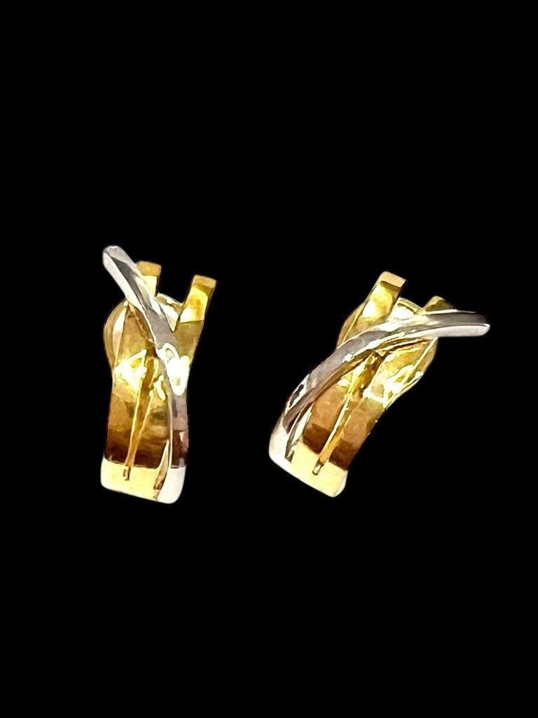 Brincos Cruzados em Ouro