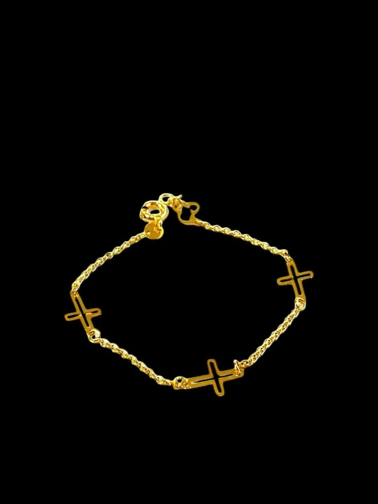 Pulseira Cruzes Ouro