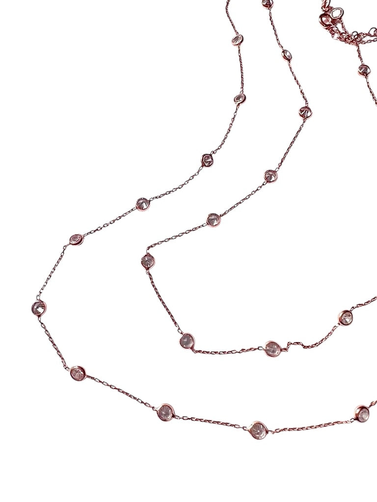Sparkling Necklace in Pink Silver