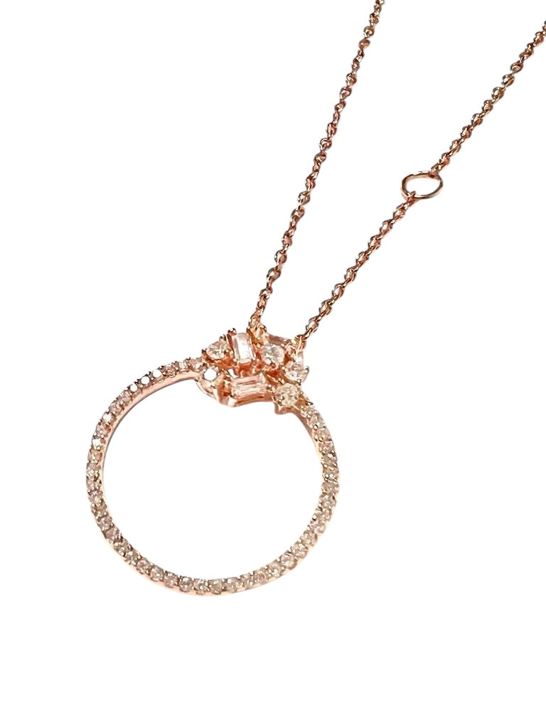 Pink Silver Glitter Necklace