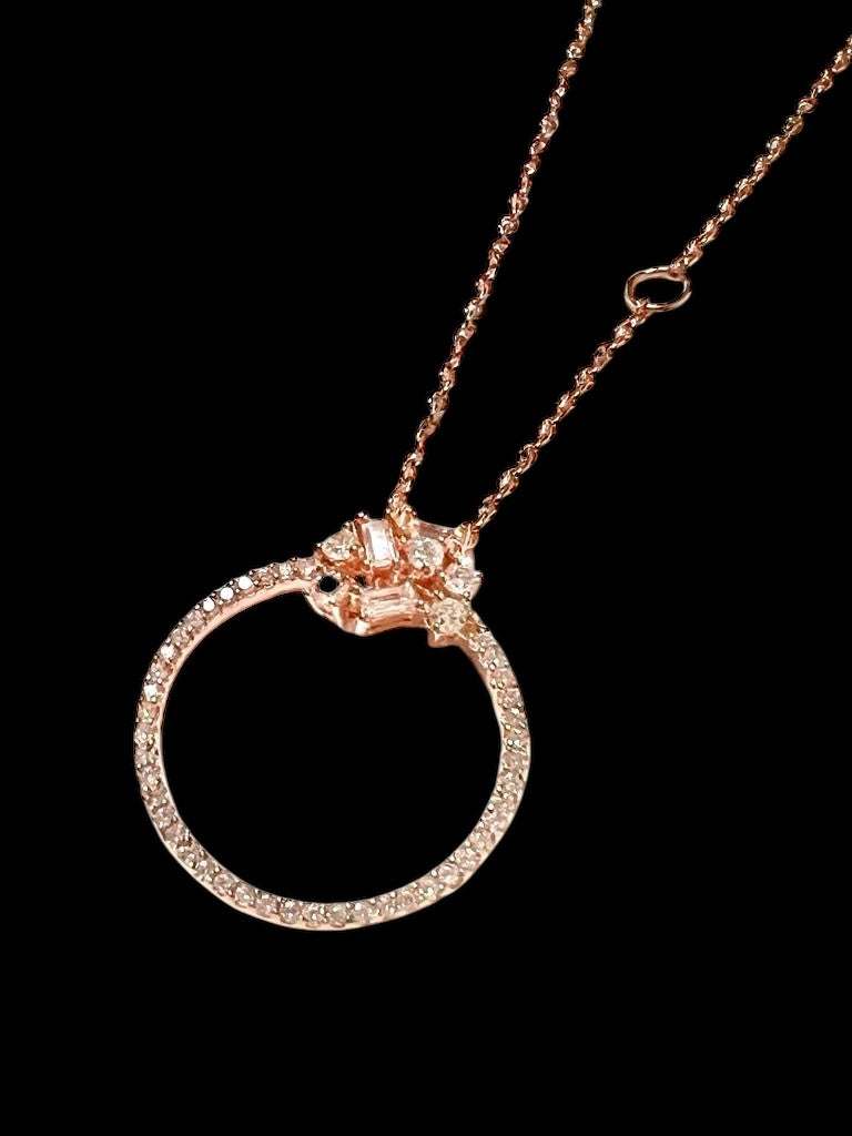 Pink Silver Glitter Necklace