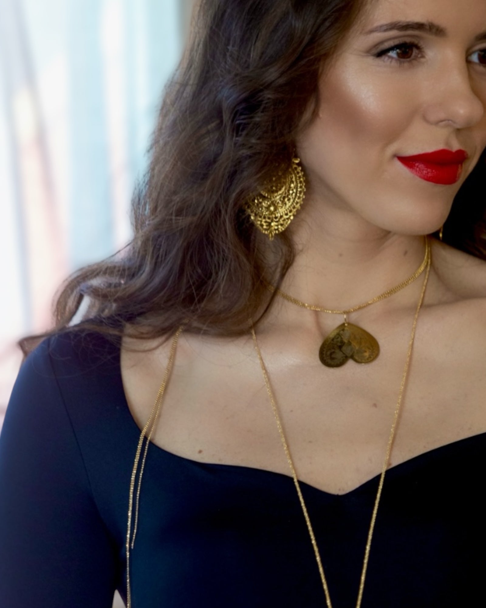 Long Necklace in Gold Plated Silver