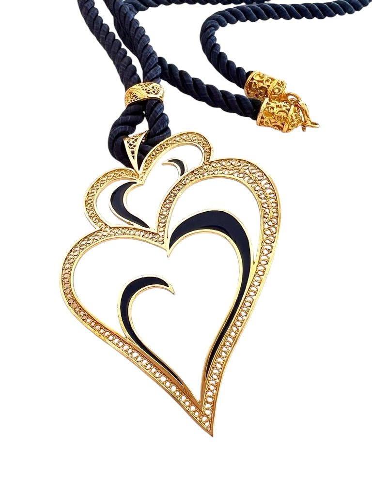 Heart of Viana Necklace 22 With Blue Enamel