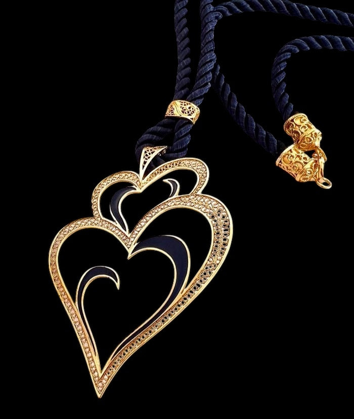 Heart of Viana Necklace 22 With Blue Enamel