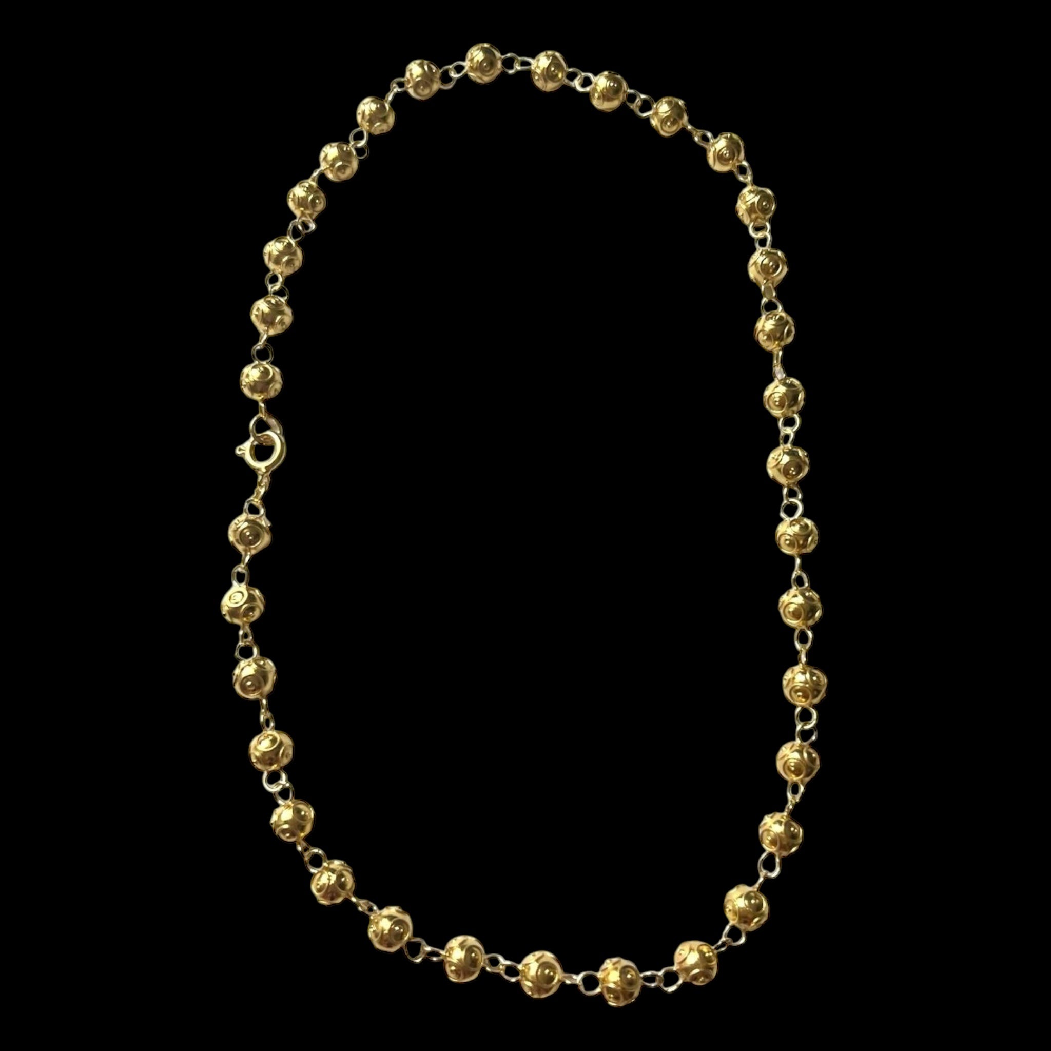 Gold Plated Silver Bead Necklace