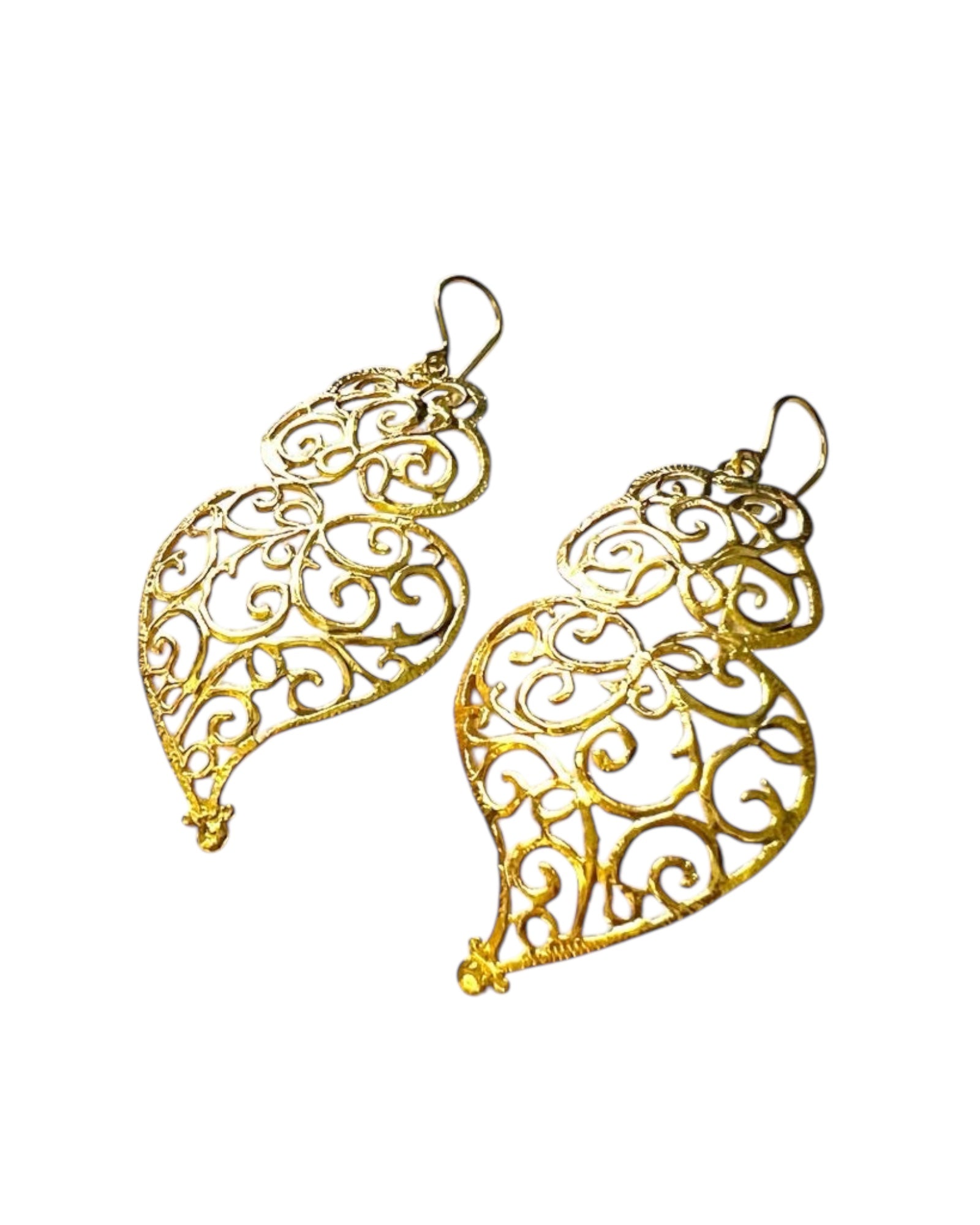 Viana Heart Earrings in Gold Plated Silver