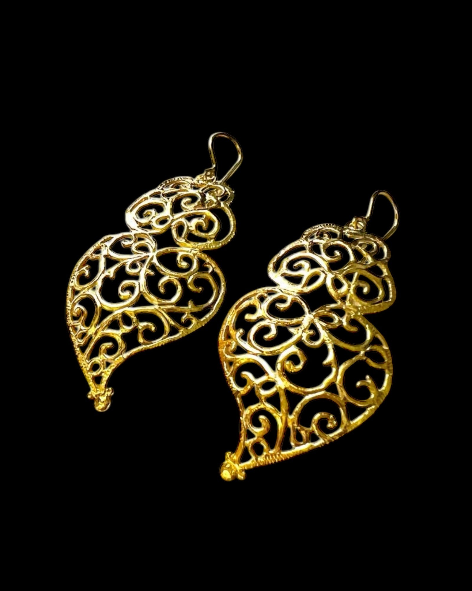 Viana Heart Earrings in Gold Plated Silver