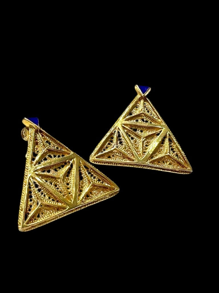 Filigree Earrings in Gold Plated Silver