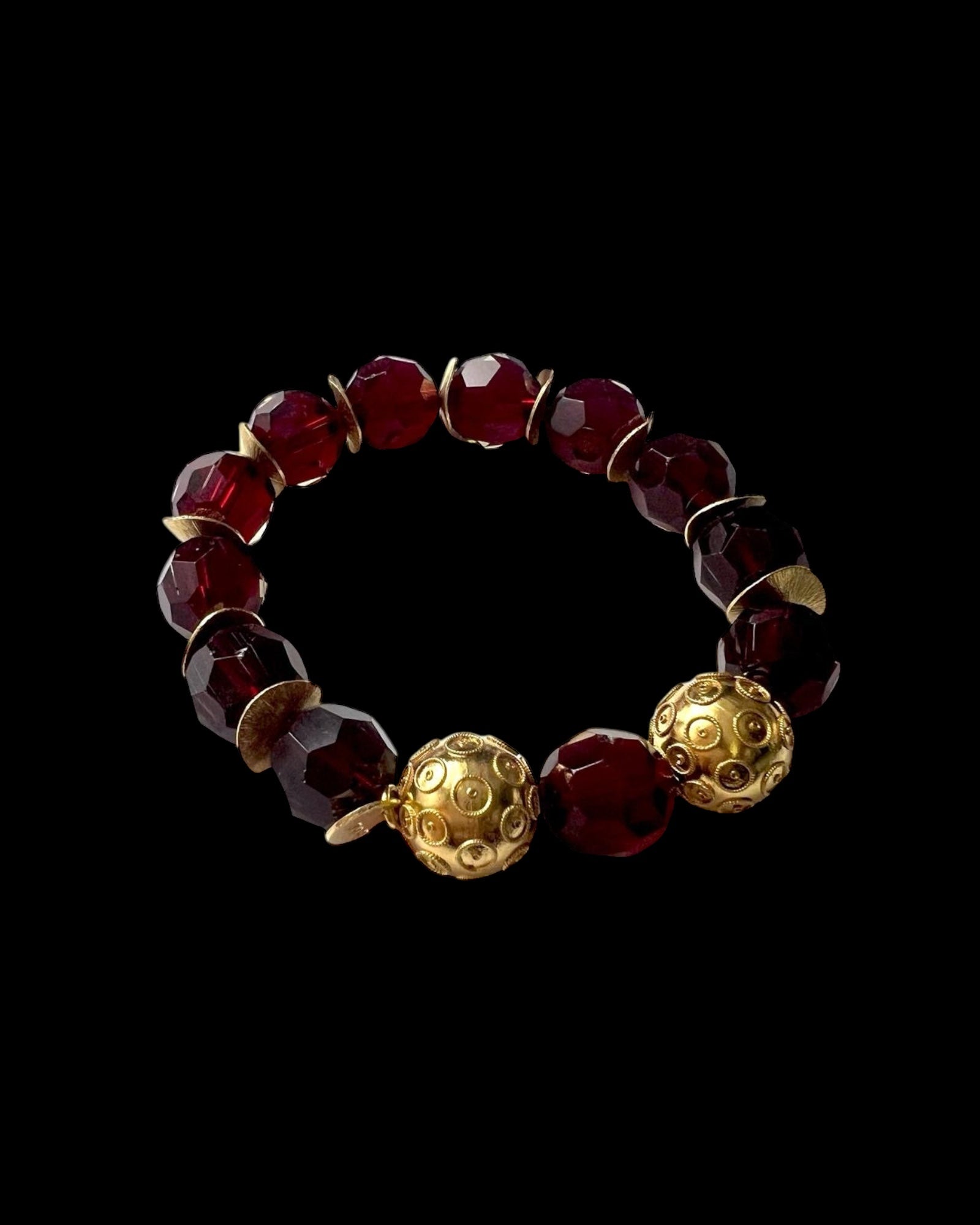 Pulseira Contas de Viana em Prata Dourada