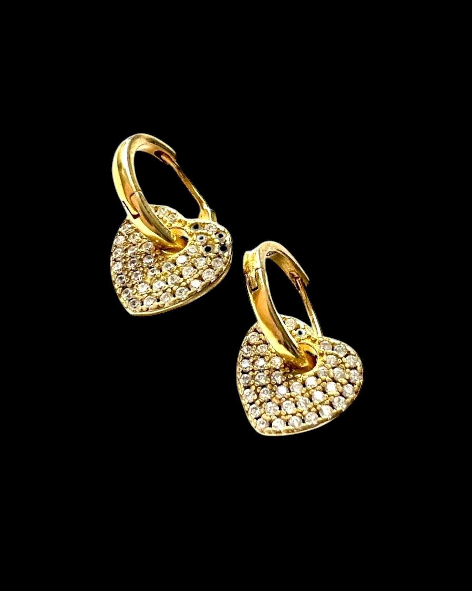 Gold Silver Heart Hoops
