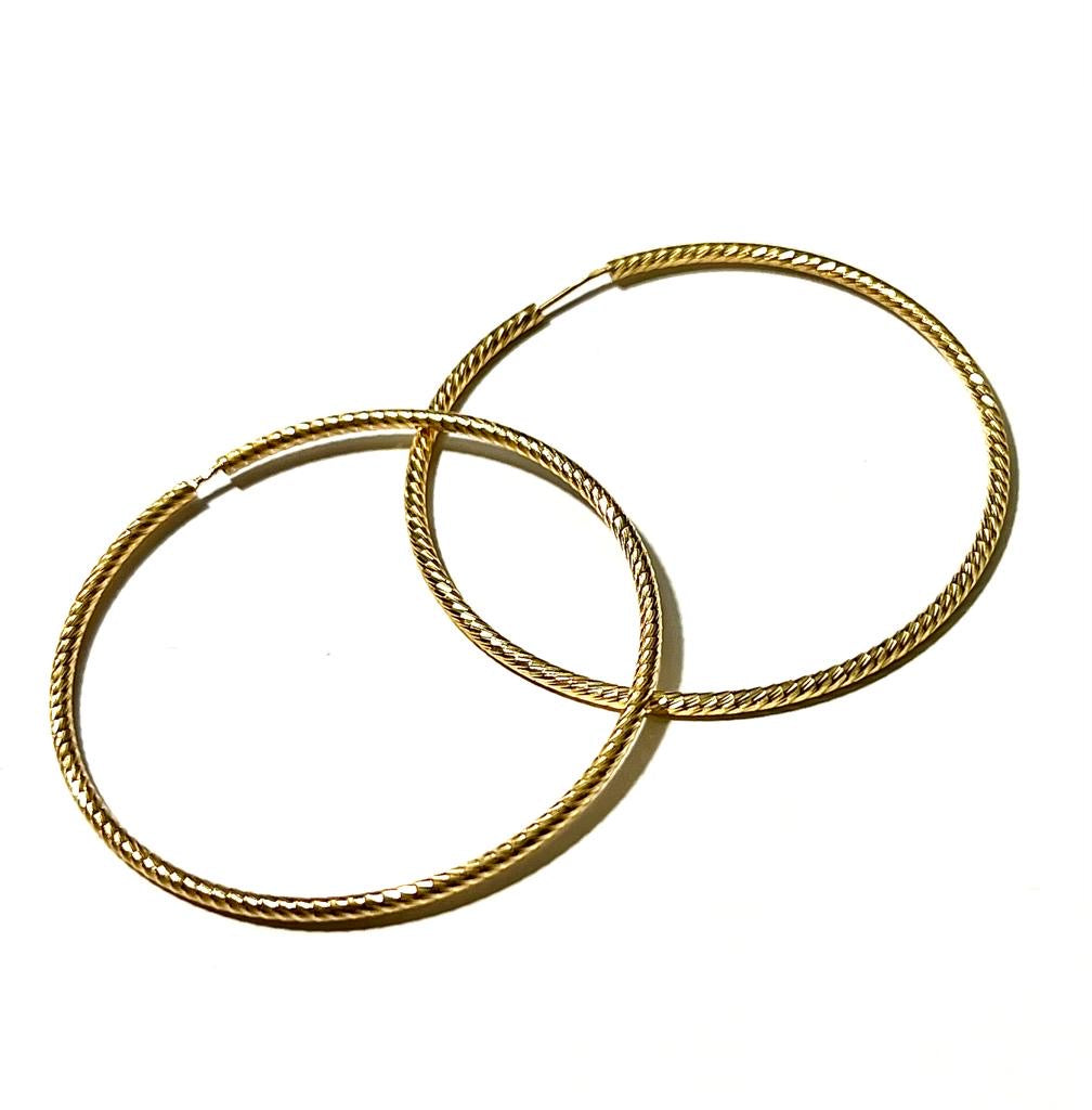 Gold plated silver hoops
