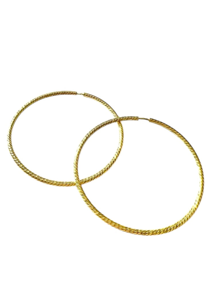 Gold plated silver hoops