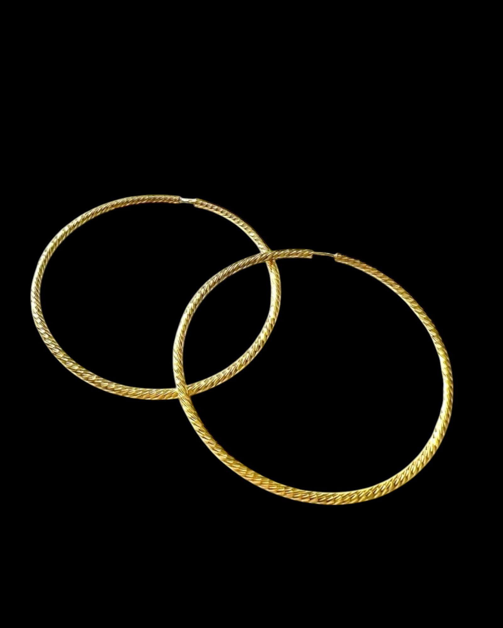 Gold plated silver hoops
