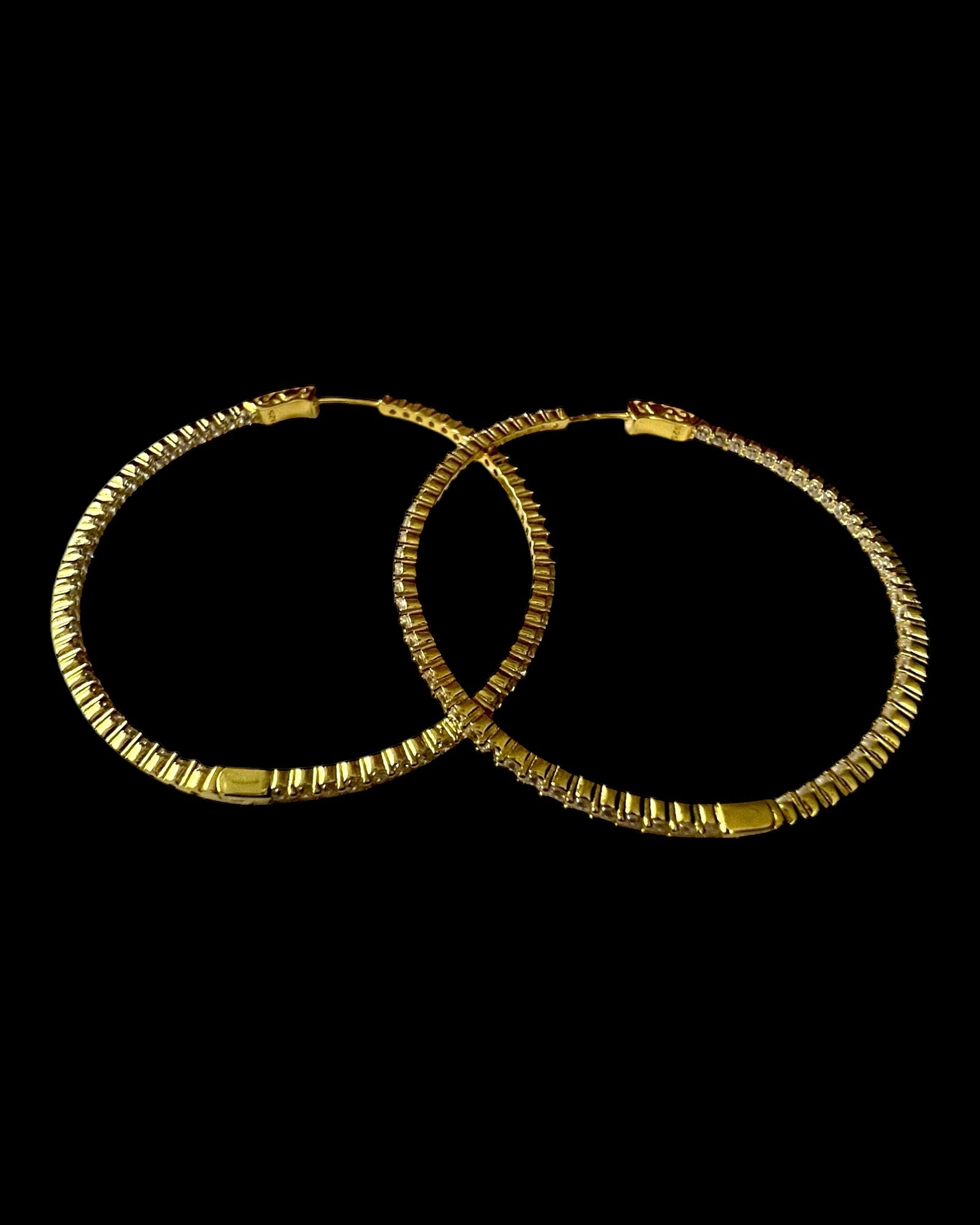 Gold and Silver Sparkling Hoop Earrings