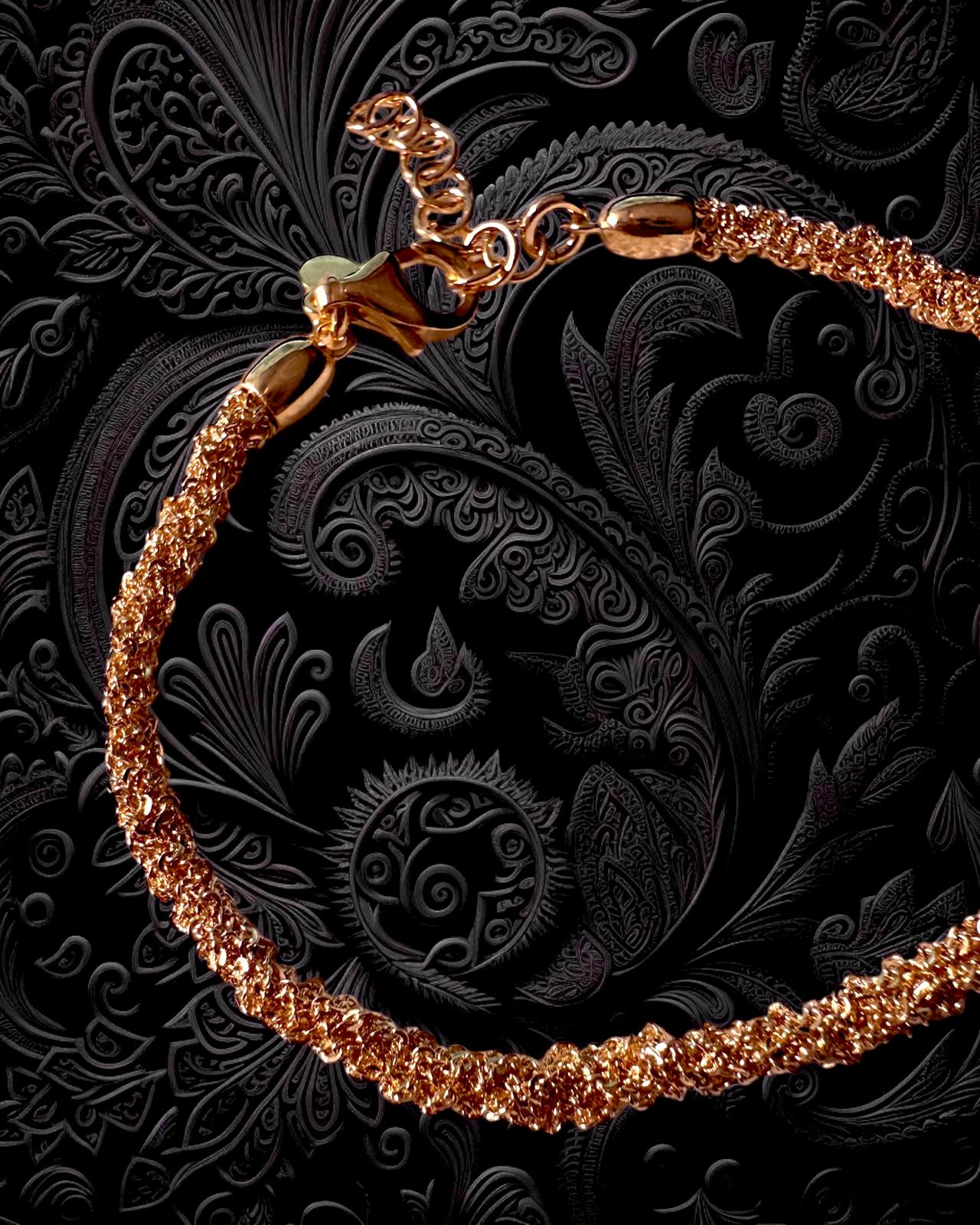 Pulseira Simples com Brilho em Prata Rosa