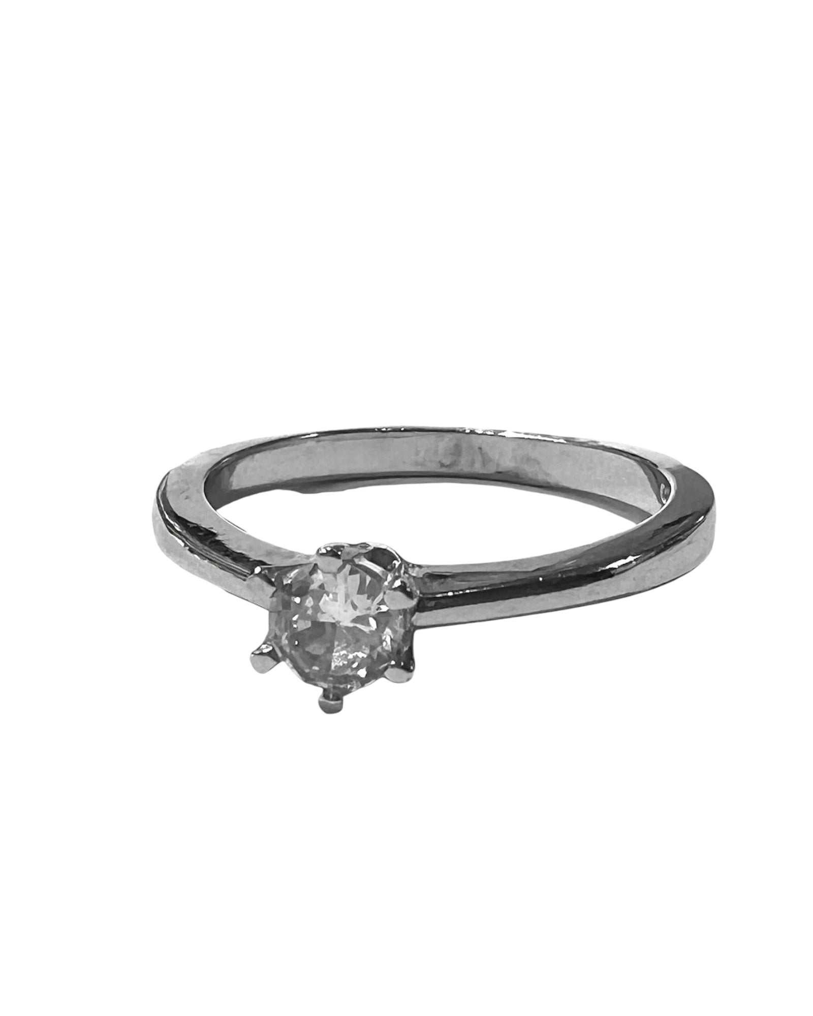 Silver Solitaire Ring