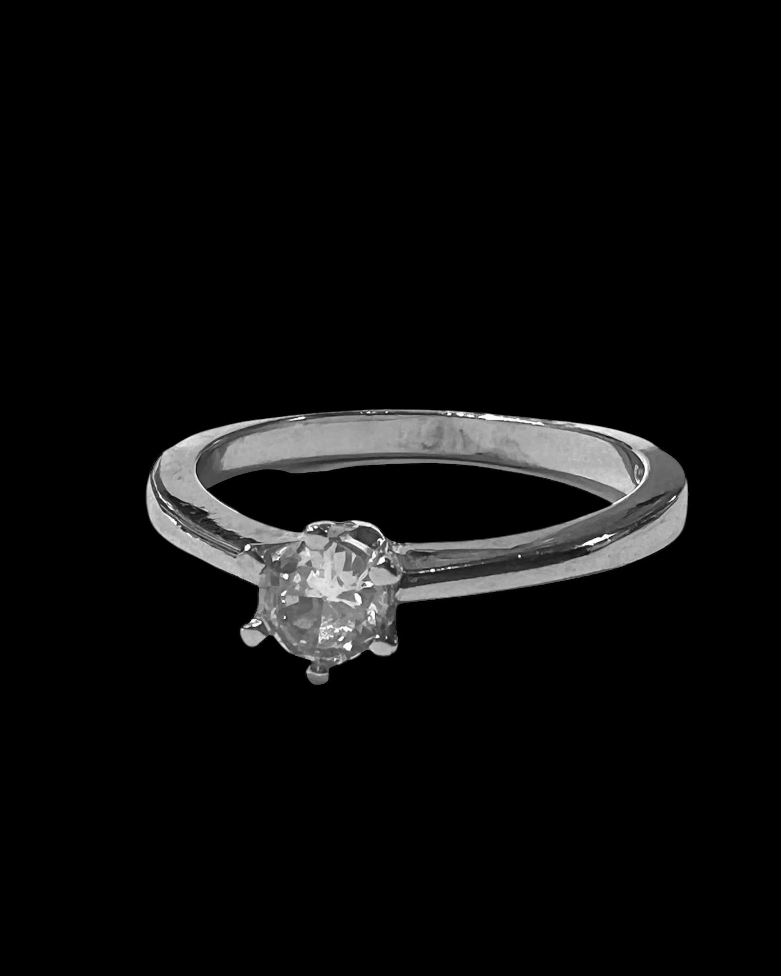 Silver Solitaire Ring