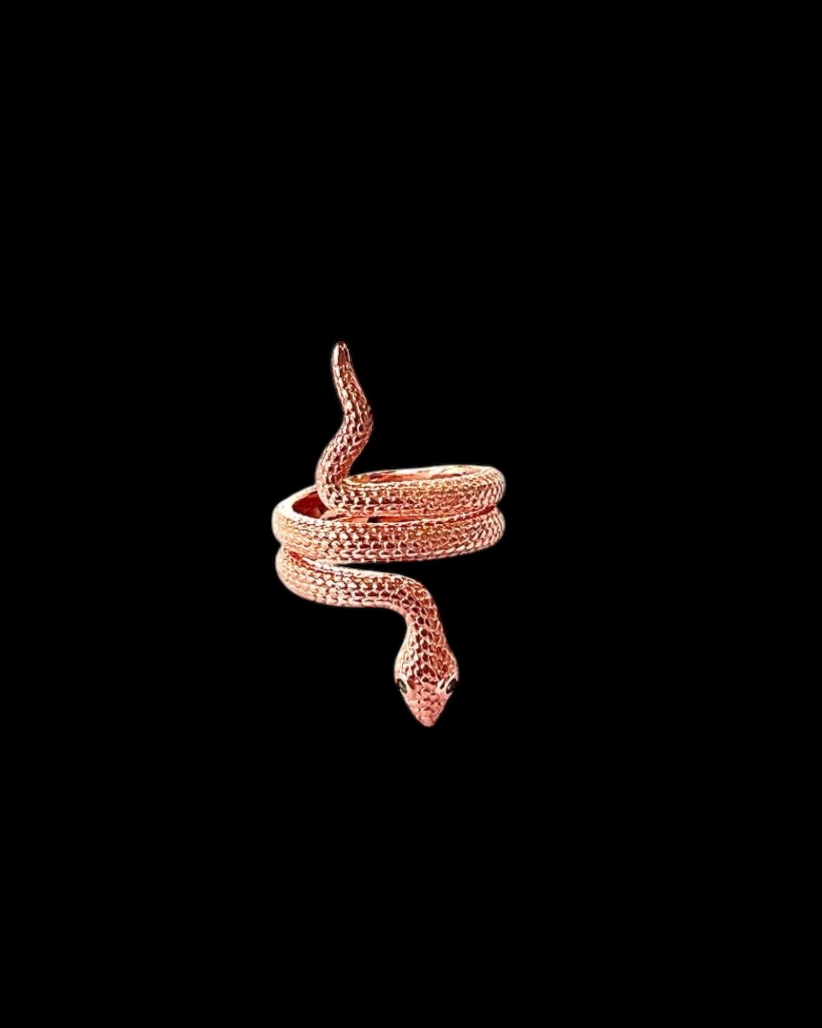 Anel Cobra em prata rosa