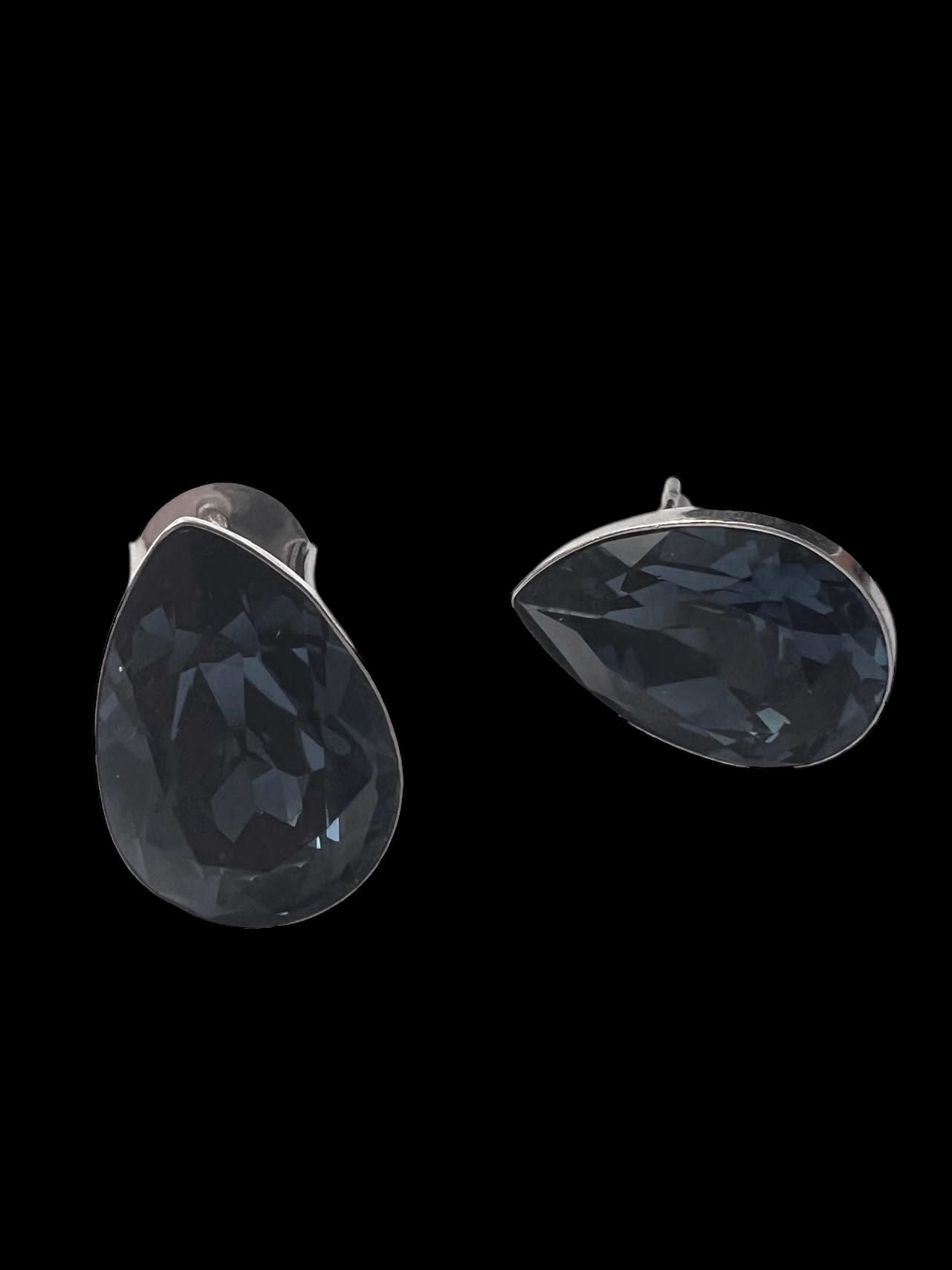 Blue Drop Earrings in Silver