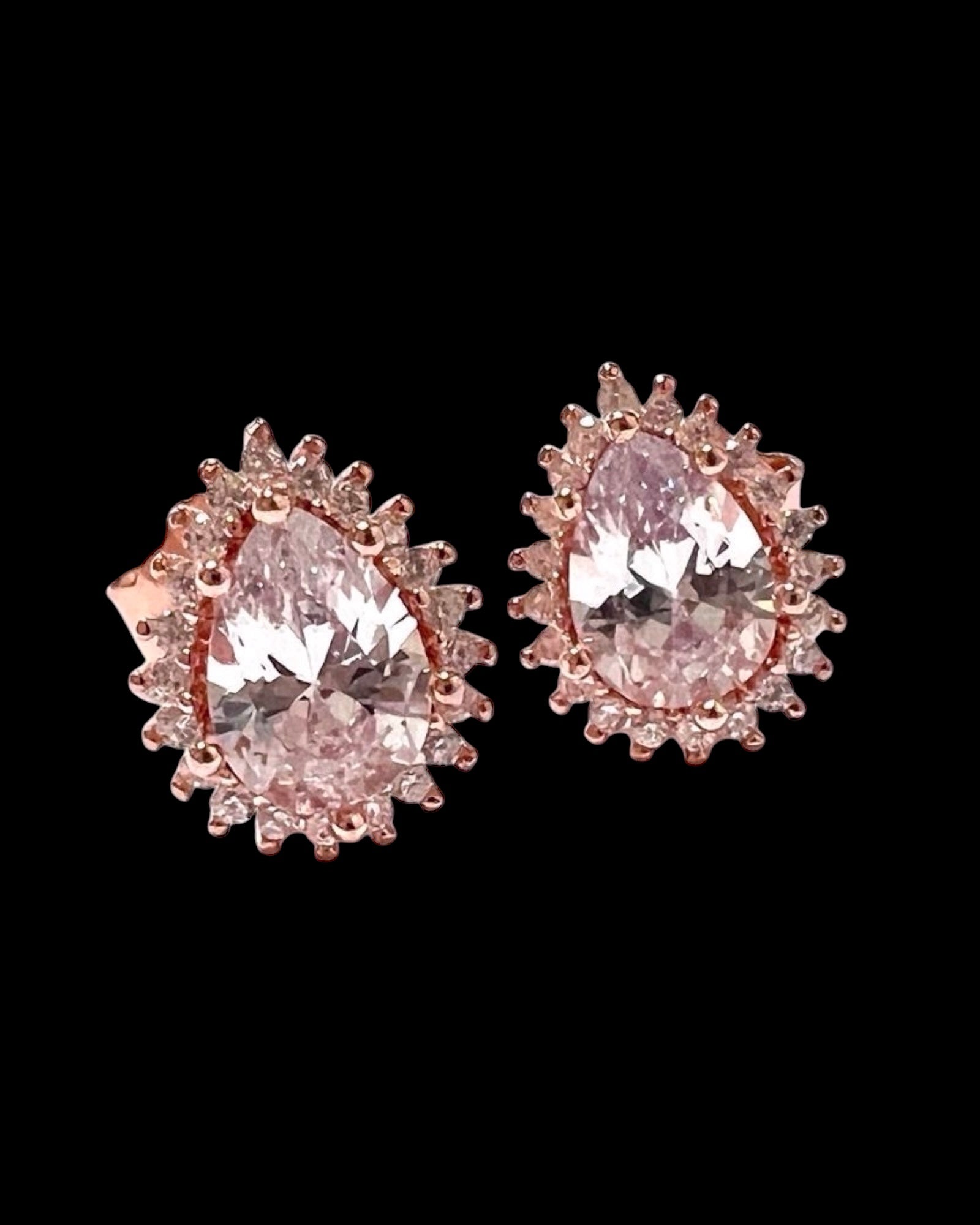 Drop Earrings in Pink Silver