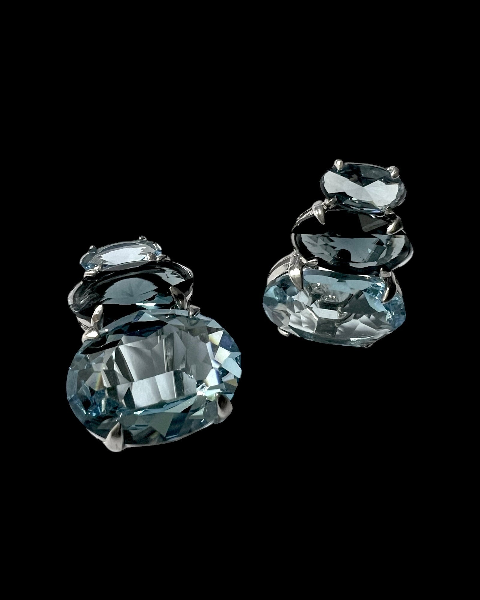 Blue Stone Earrings in Silver