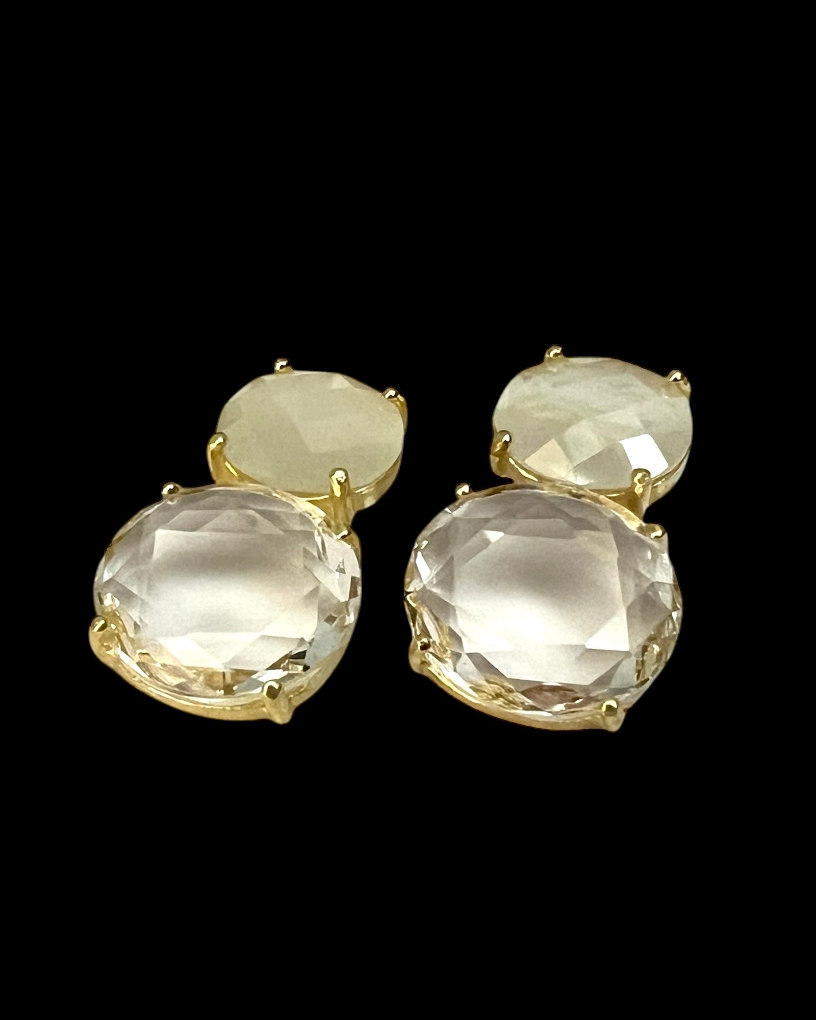 Gold-plated silver gemstone earrings