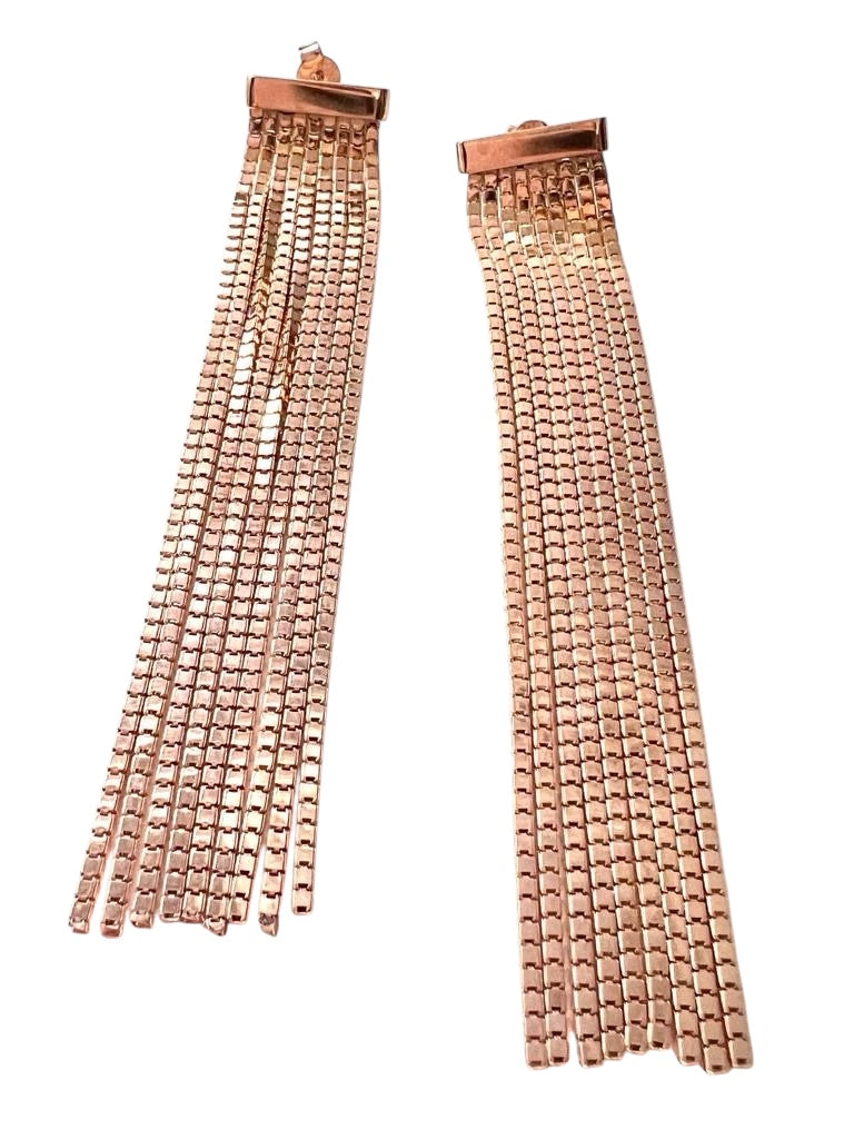 Long Earrings in Rose Silver