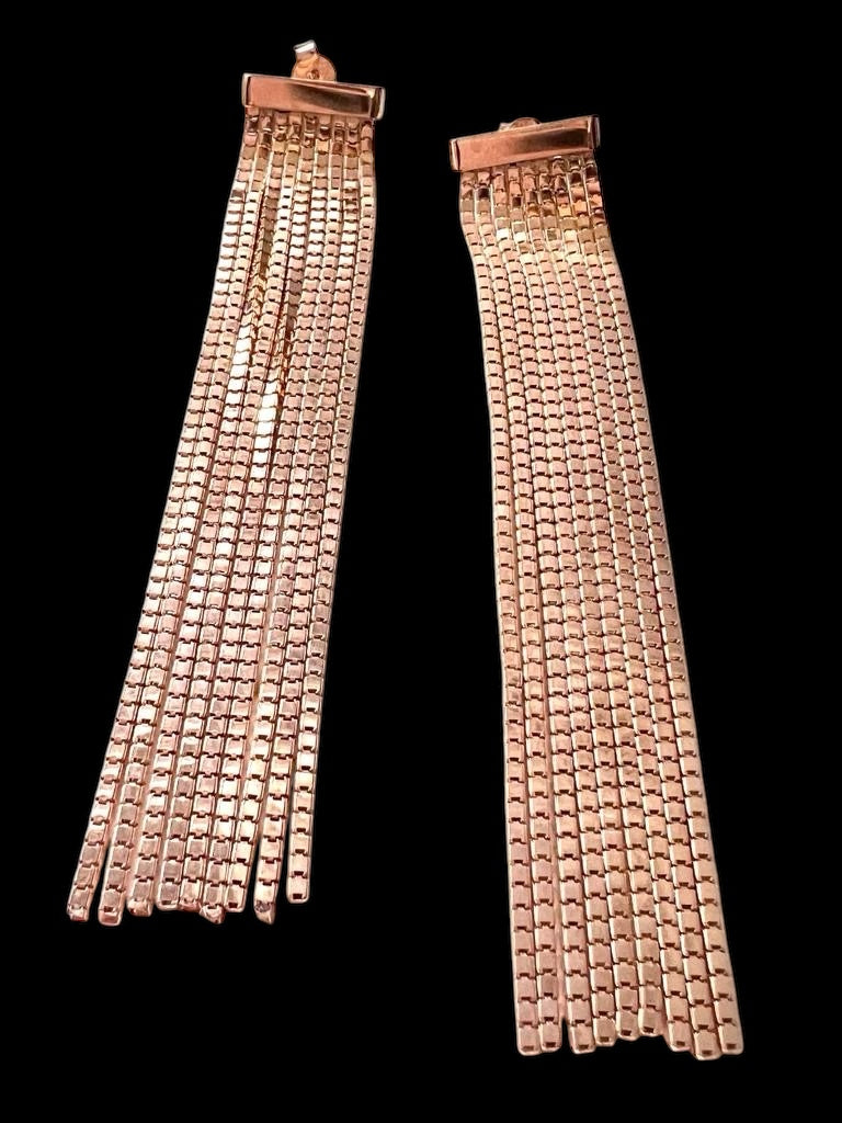 Long Earrings in Rose Silver
