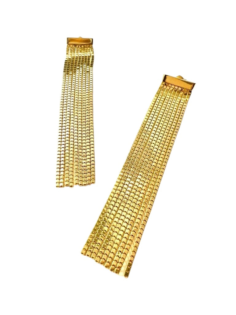 Long Earrings in Gold-Plated Silver
