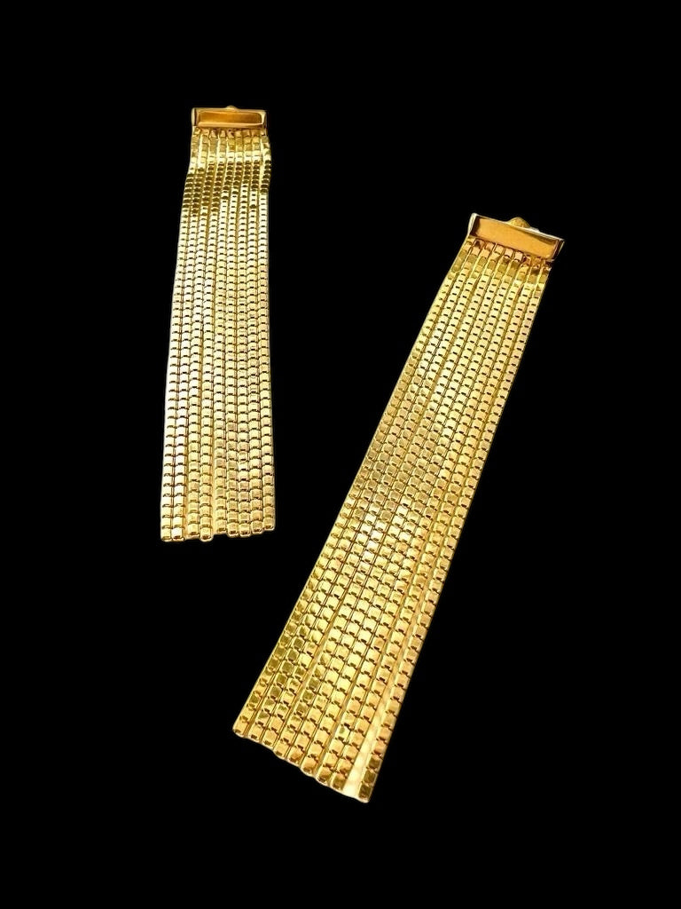 Long Earrings in Gold-Plated Silver