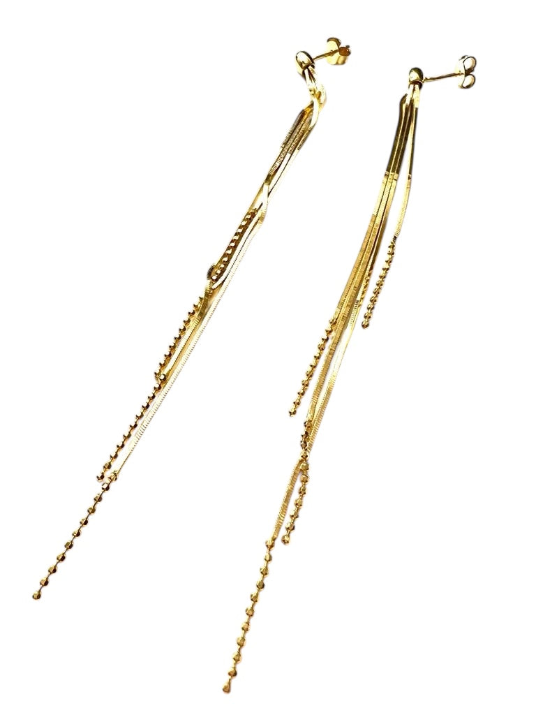Long Earrings in Gold-Plated Silver