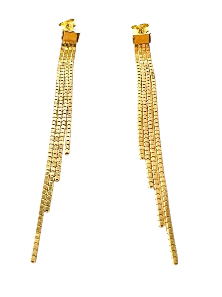 Long Earrings in Gold-Plated Silver