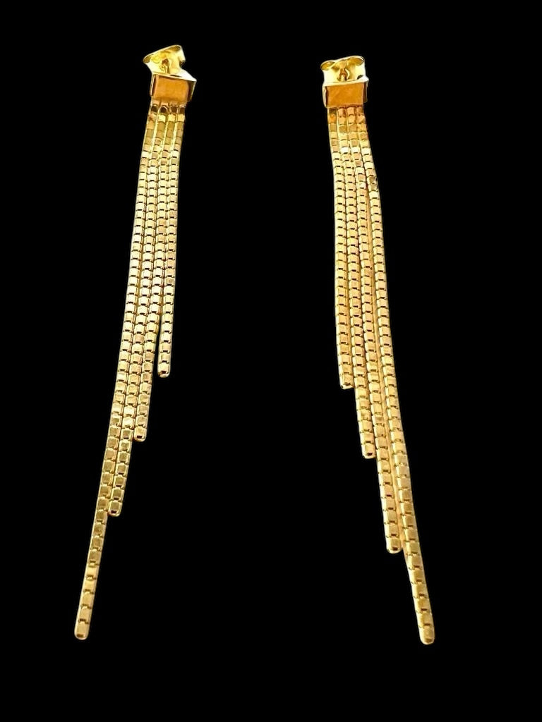 Long Earrings in Gold-Plated Silver