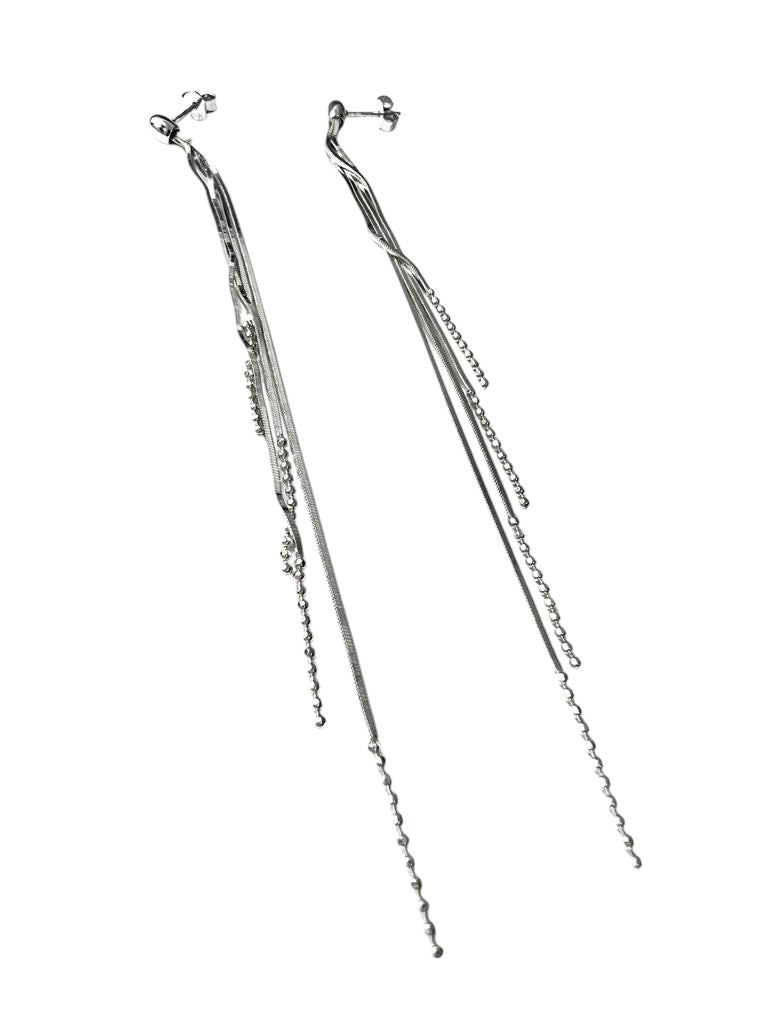 Long Silver Earrings