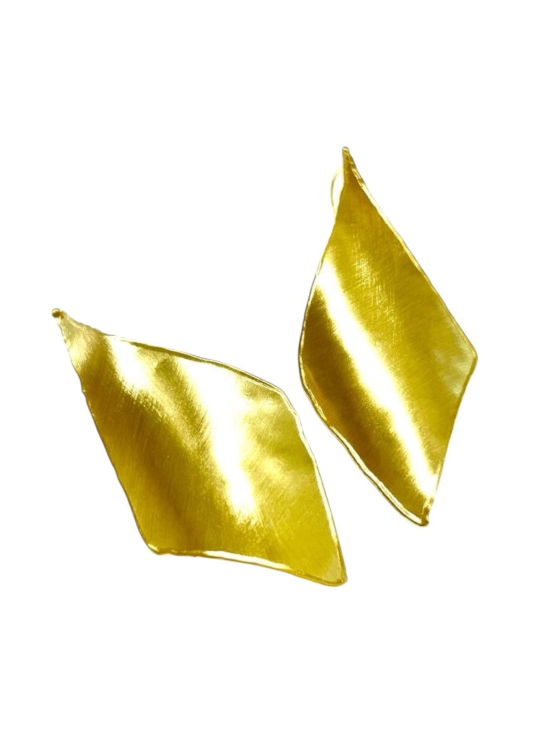 Irregular Earrings in Gold-Plated Silver
