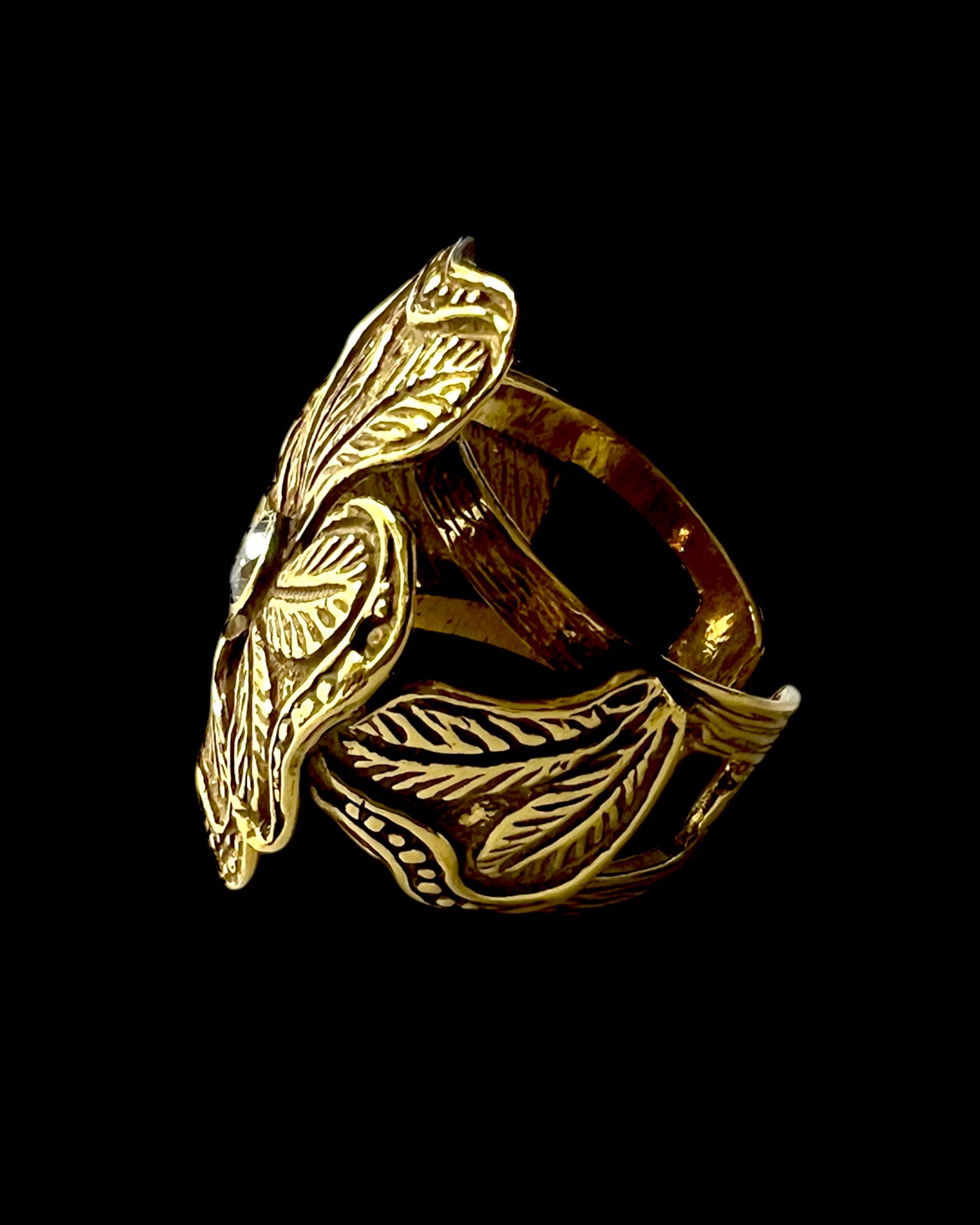 Gold Plated Silver Flower Ring