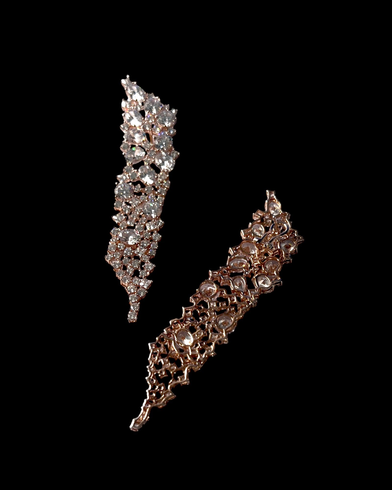 Waterfall Earrings in Pink Silver