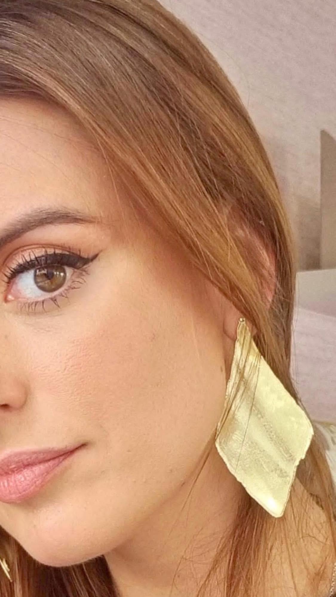 Irregular Earrings in Gold-Plated Silver