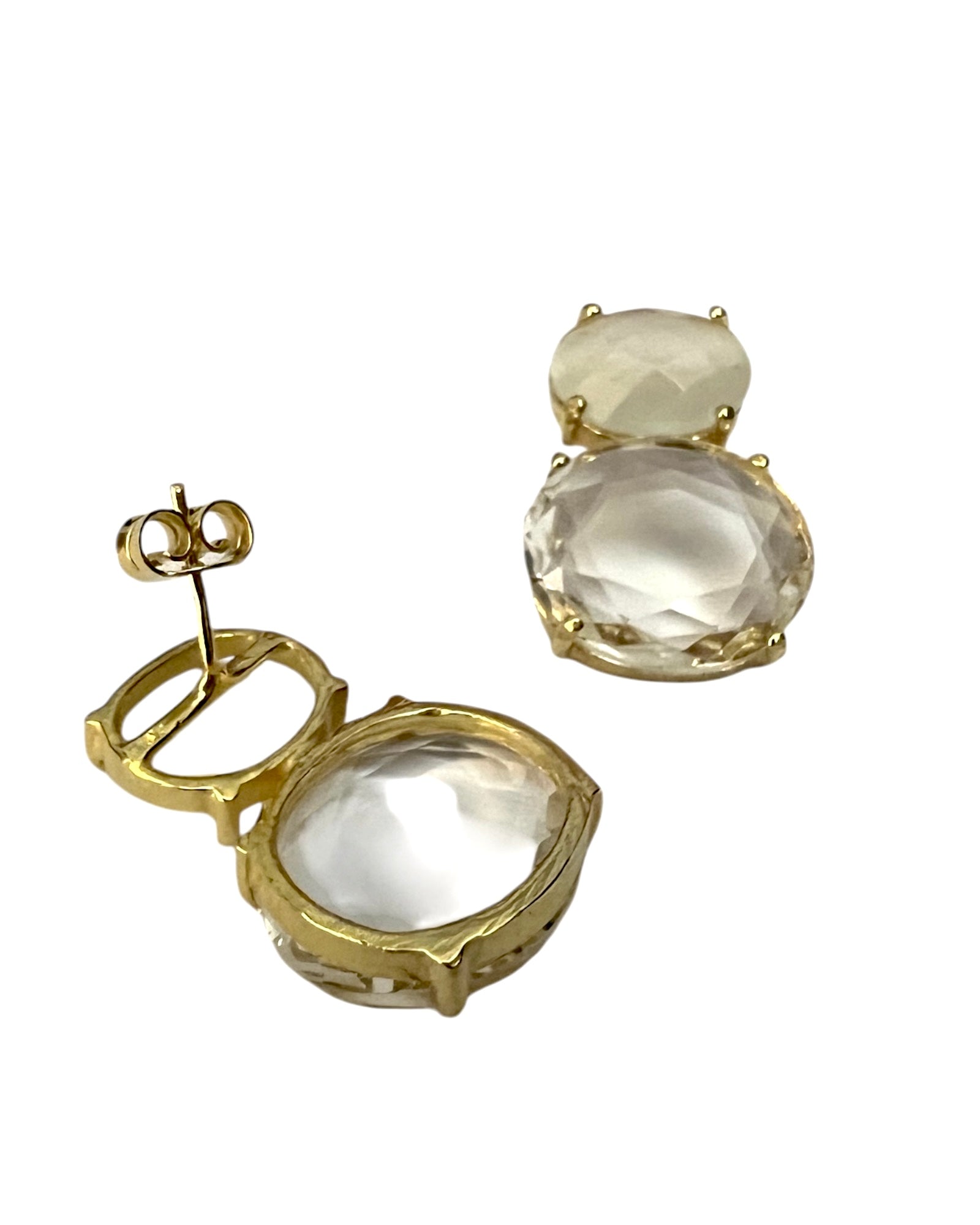Gold-plated silver gemstone earrings
