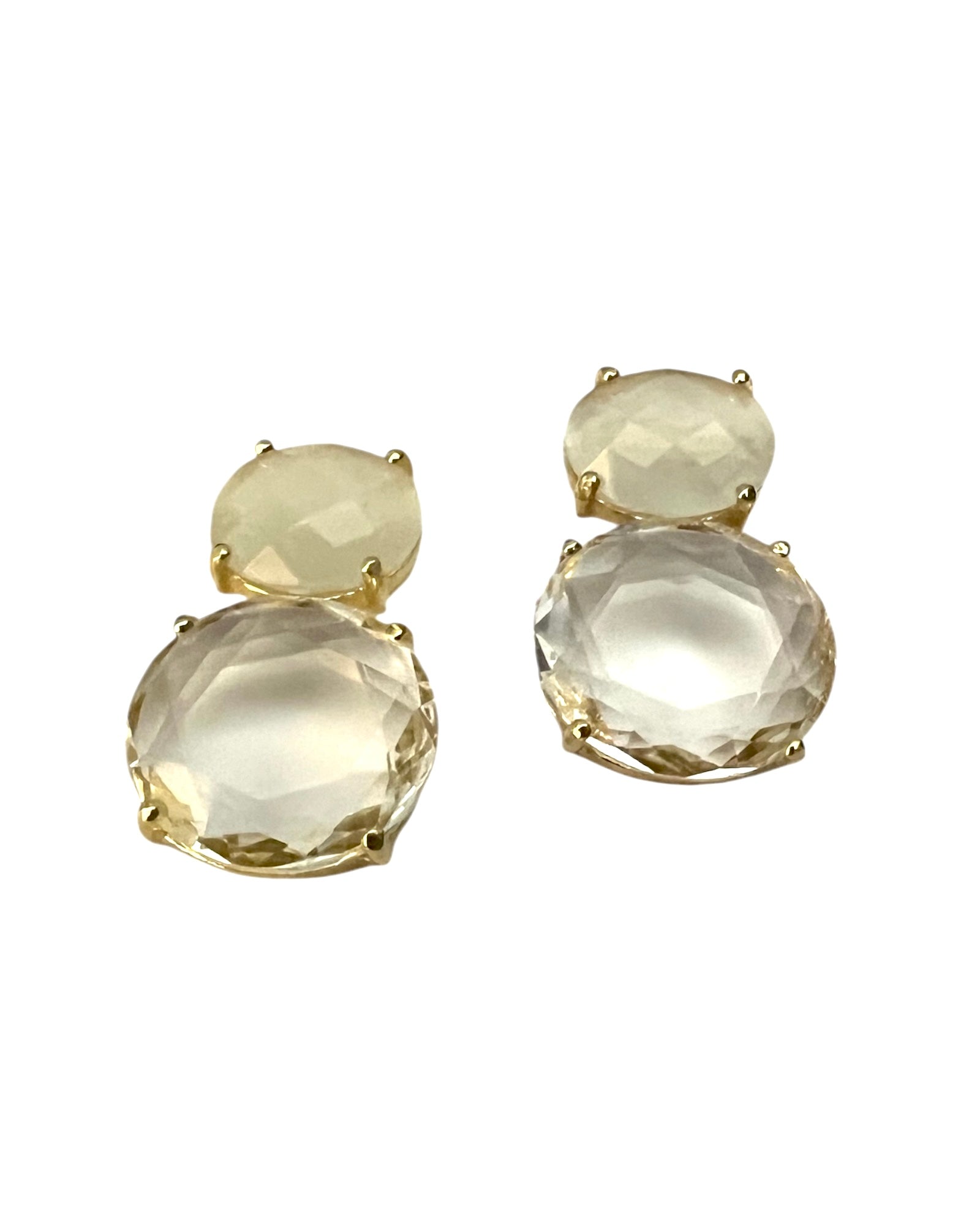 Gold-plated silver gemstone earrings