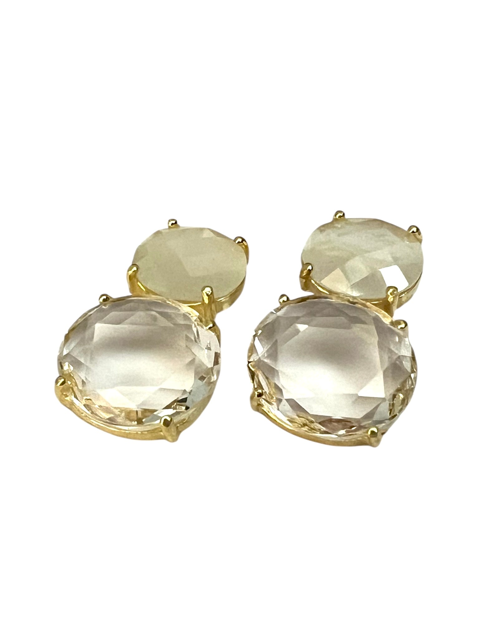 Gold-plated silver gemstone earrings