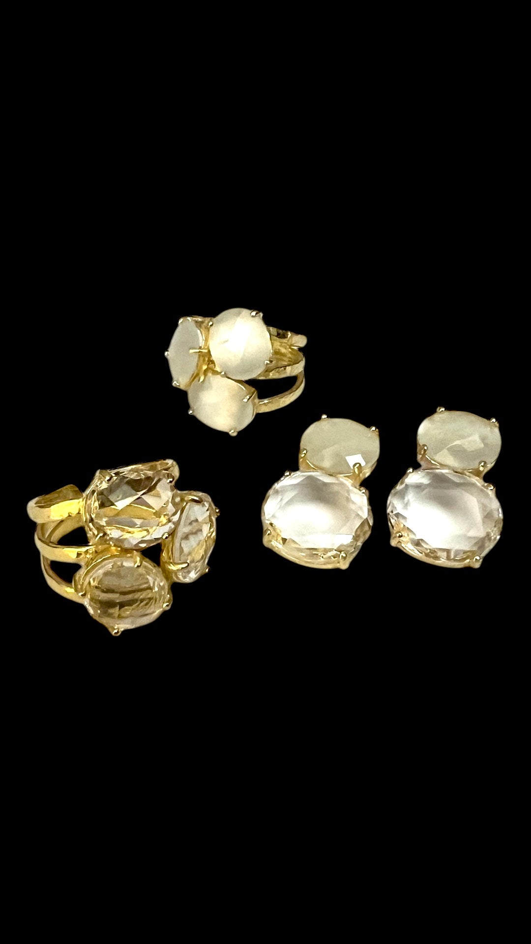 Gold-plated silver gemstone earrings