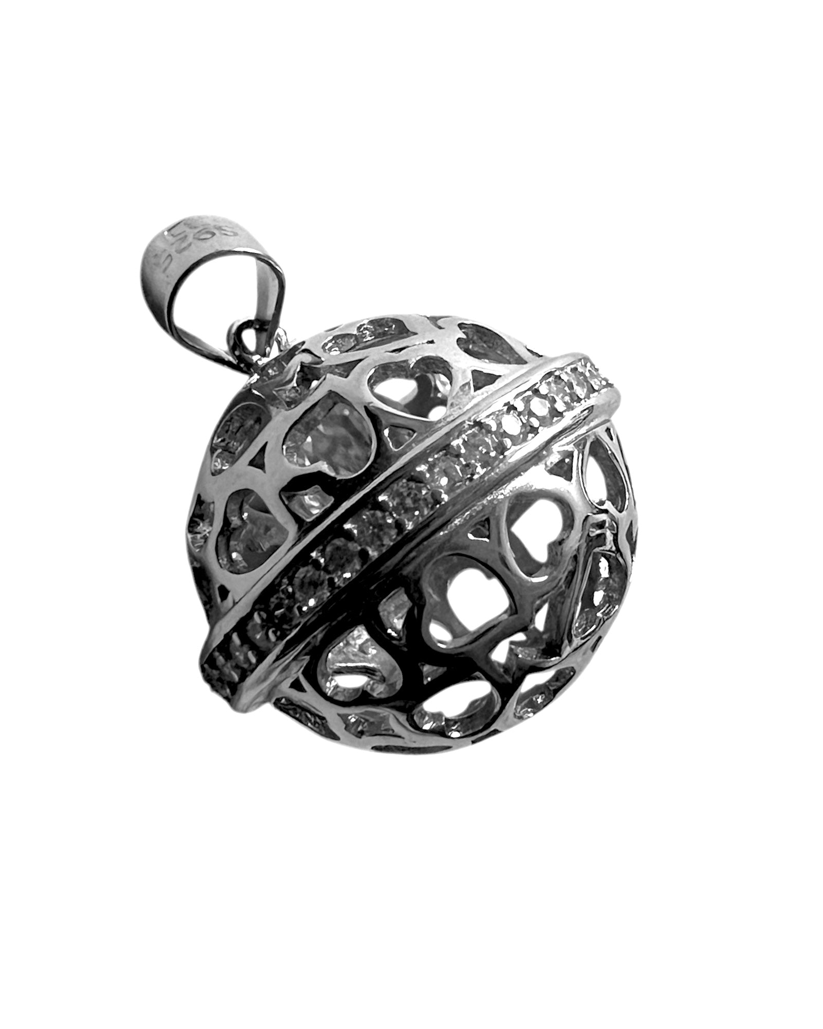 Flame Angels Hearts Medal in Silver