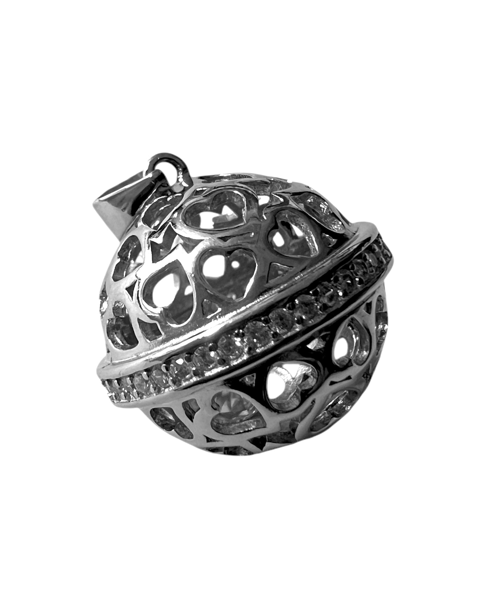 Flame Angels Hearts Medal in Silver