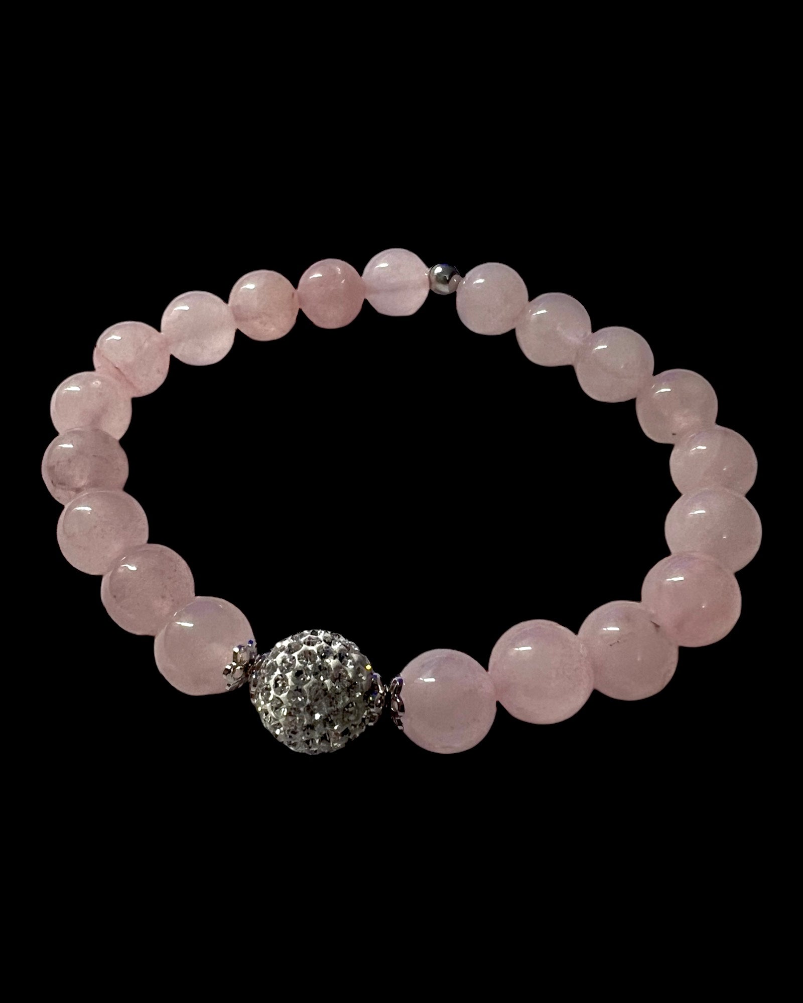 Pink Stones Glitter Bracelet in Silver