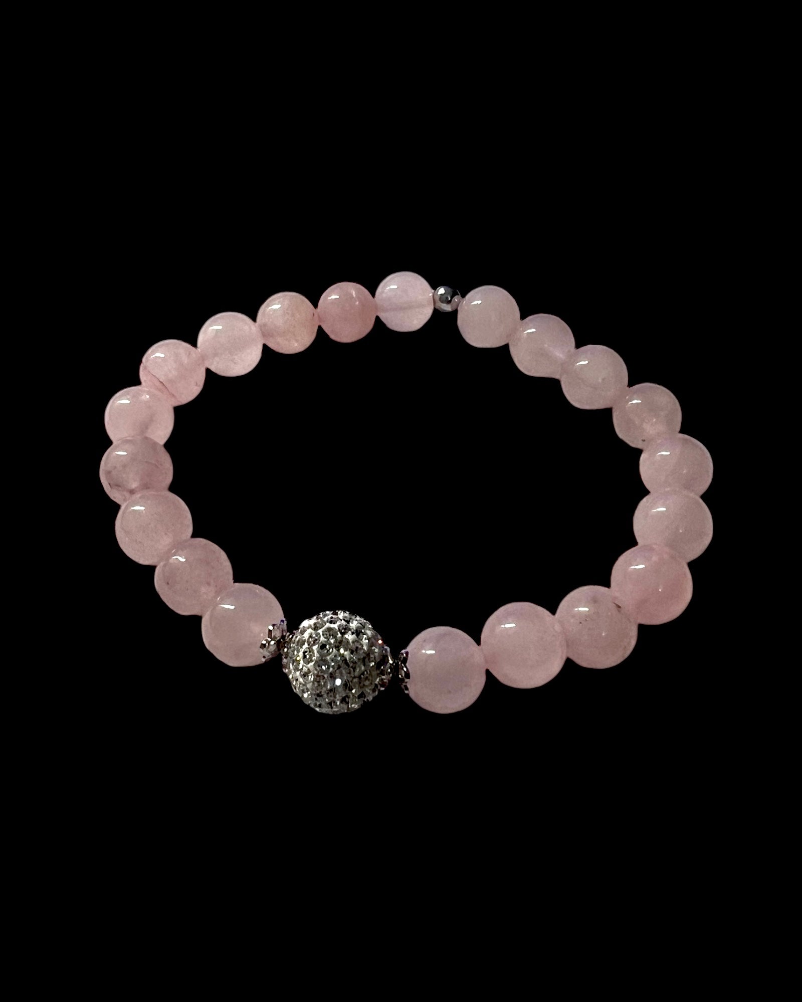 Pink Stones Glitter Bracelet in Silver