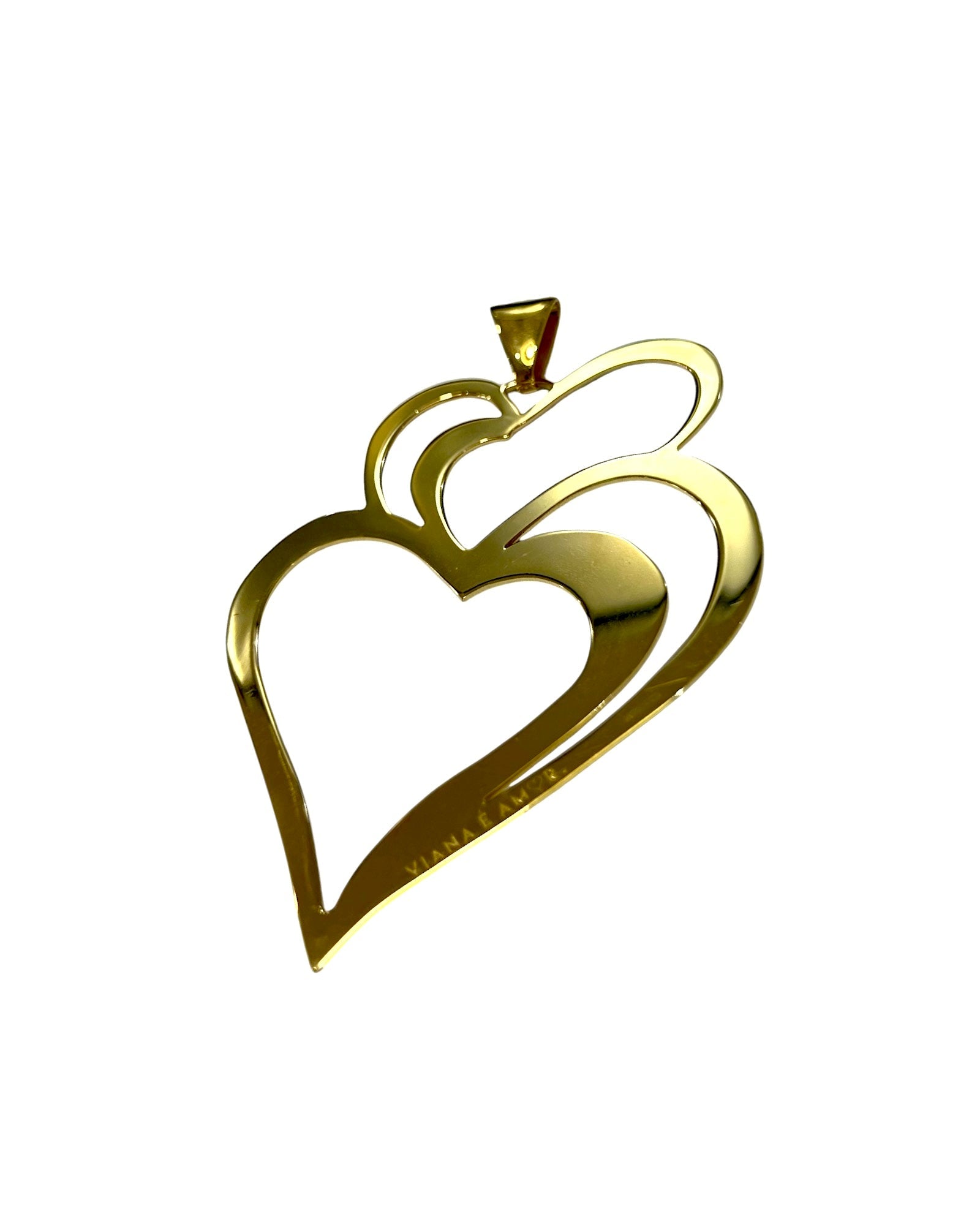 Viana Heart is Love Medal in Gold Plated Silver