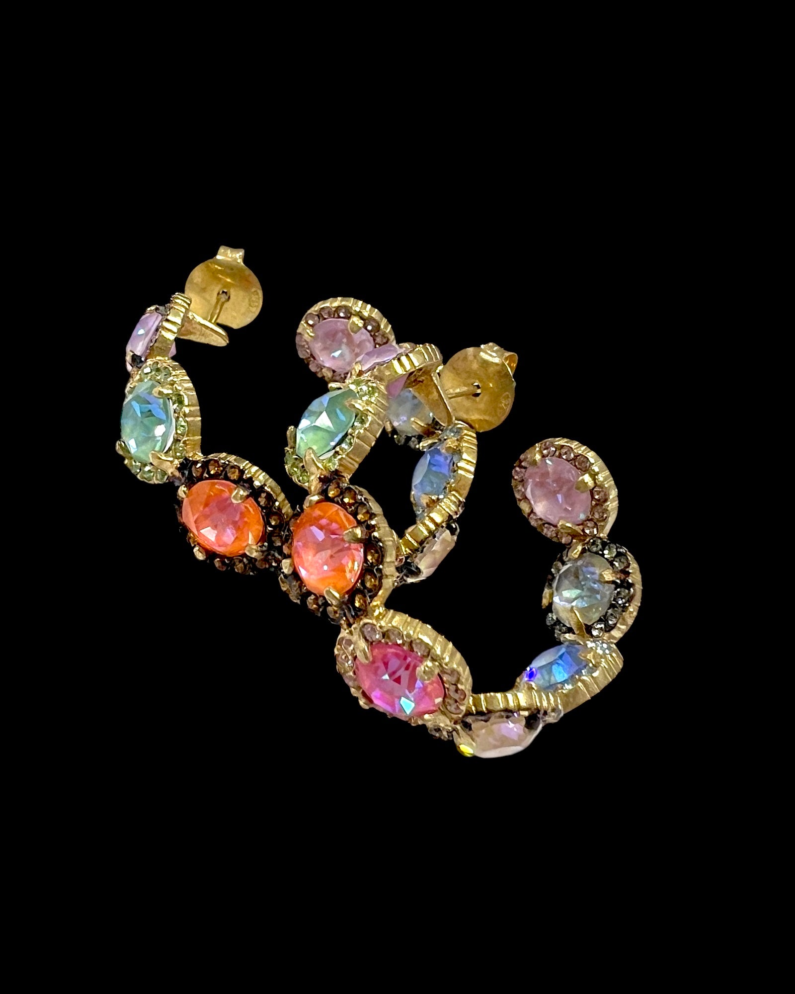 Colorful Hoops in Gold Silver